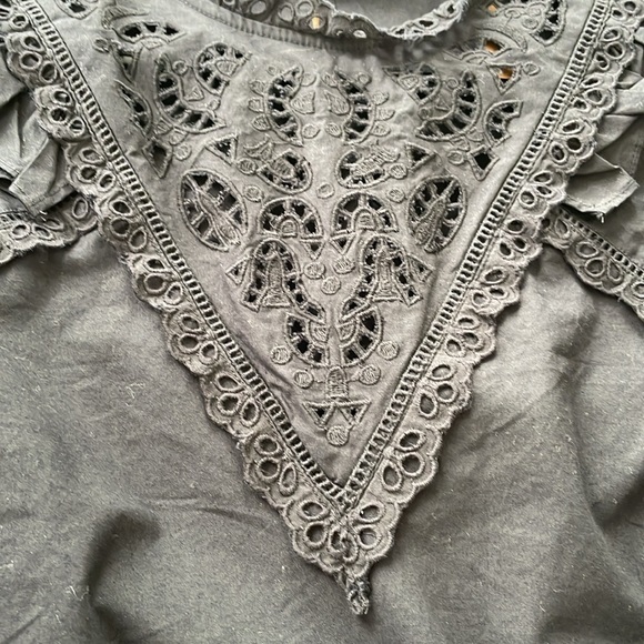 ZARA BWT BLACK COTTON PUFF SLEEVE DRESS - Picture 6 of 6